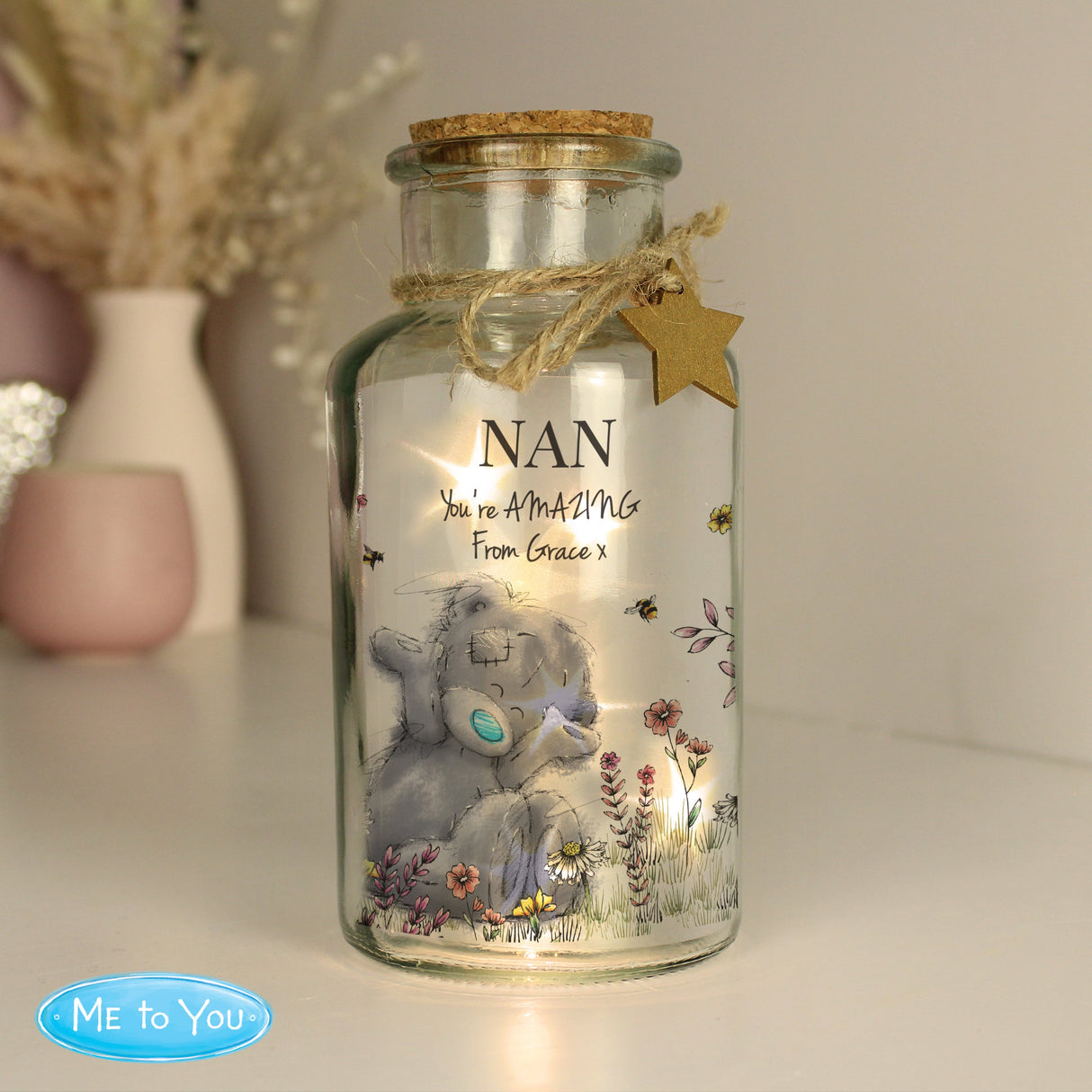 Personalised Me to You Floral LED Glass Jar: 2 - LED Lighting