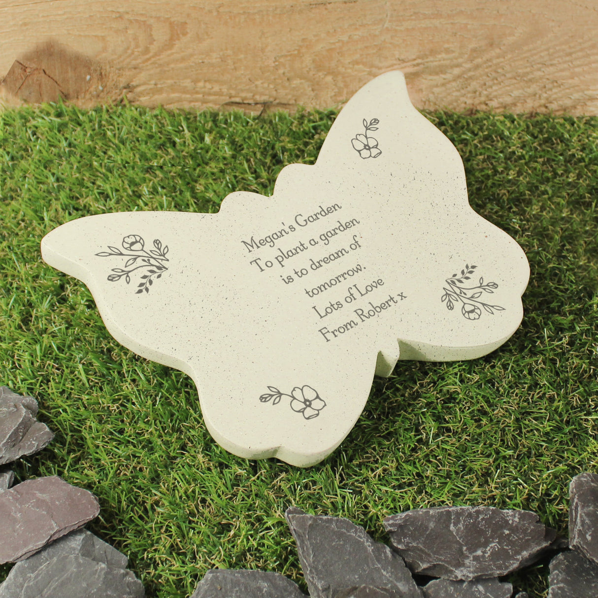 Personalised Floral Memorial Resin Butterfly: 8 - Memorials By Gift Moments