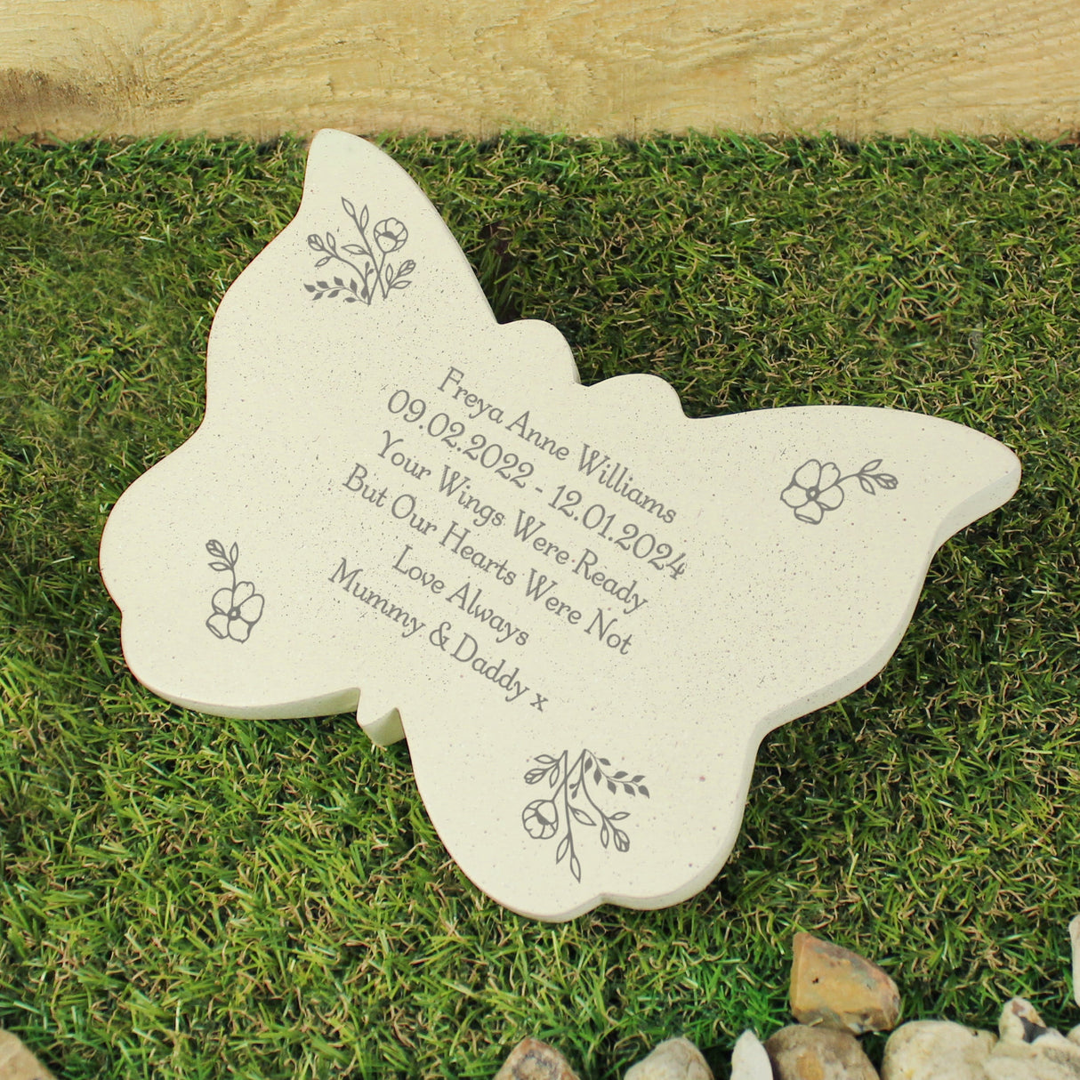 Personalised Floral Memorial Resin Butterfly: 3 - Memorials By Gift Moments