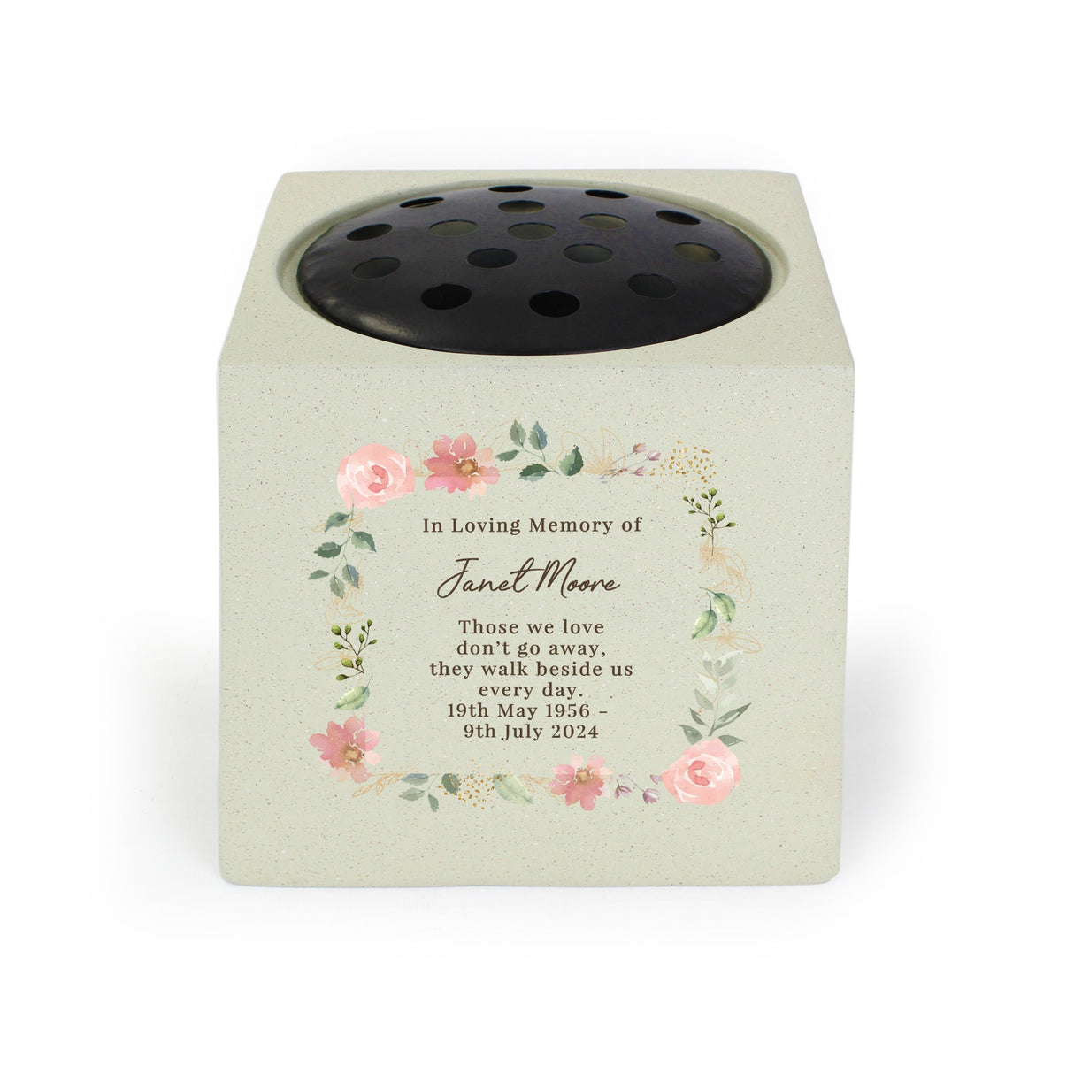 Personalised Floral Memorial Vase: 4 - Memorials By Gift Moments