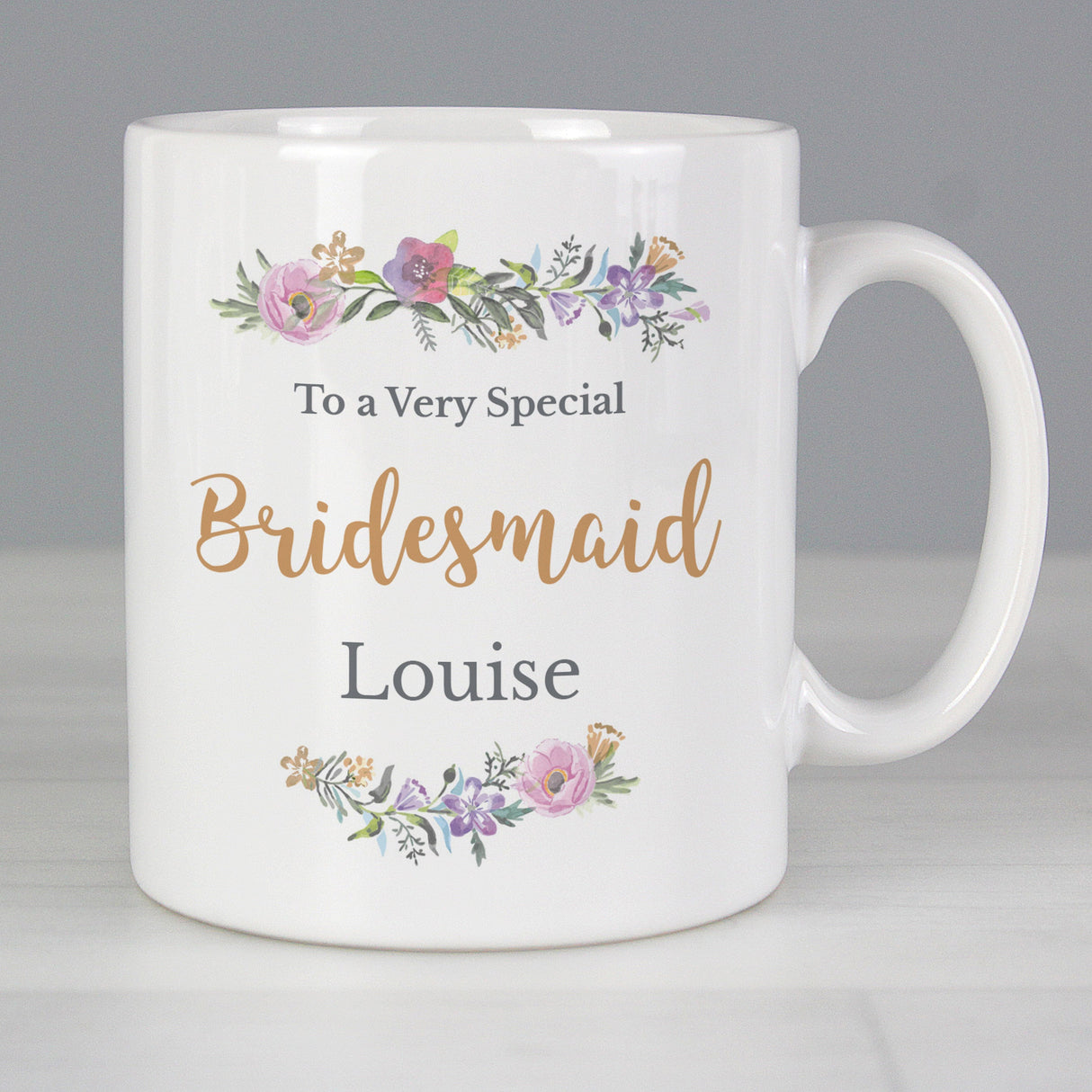 Personalised Floral Message Mug: 1 - Mugs By Gift Moments