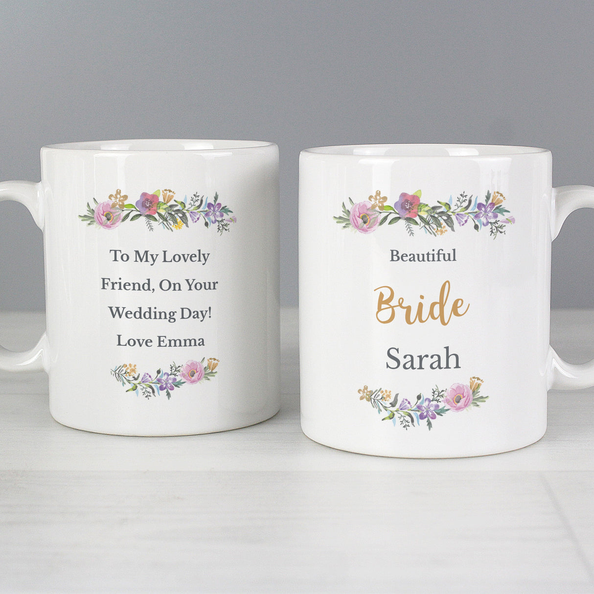 Personalised Floral Message Mug: 4 - Mugs By Gift Moments