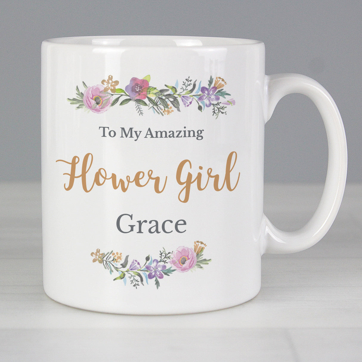 Personalised Floral Message Mug: 2 - Mugs By Gift Moments