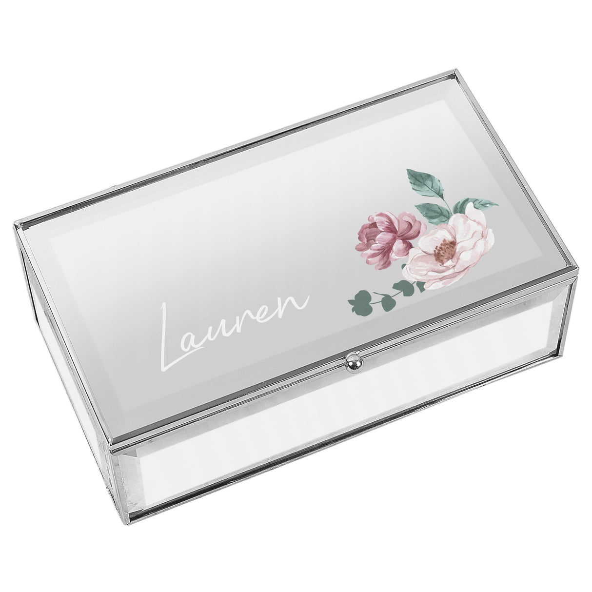 Personalised Floral Mirrored Jewellery Box - Shop Jewellery Boxes At Gift Moments - 5