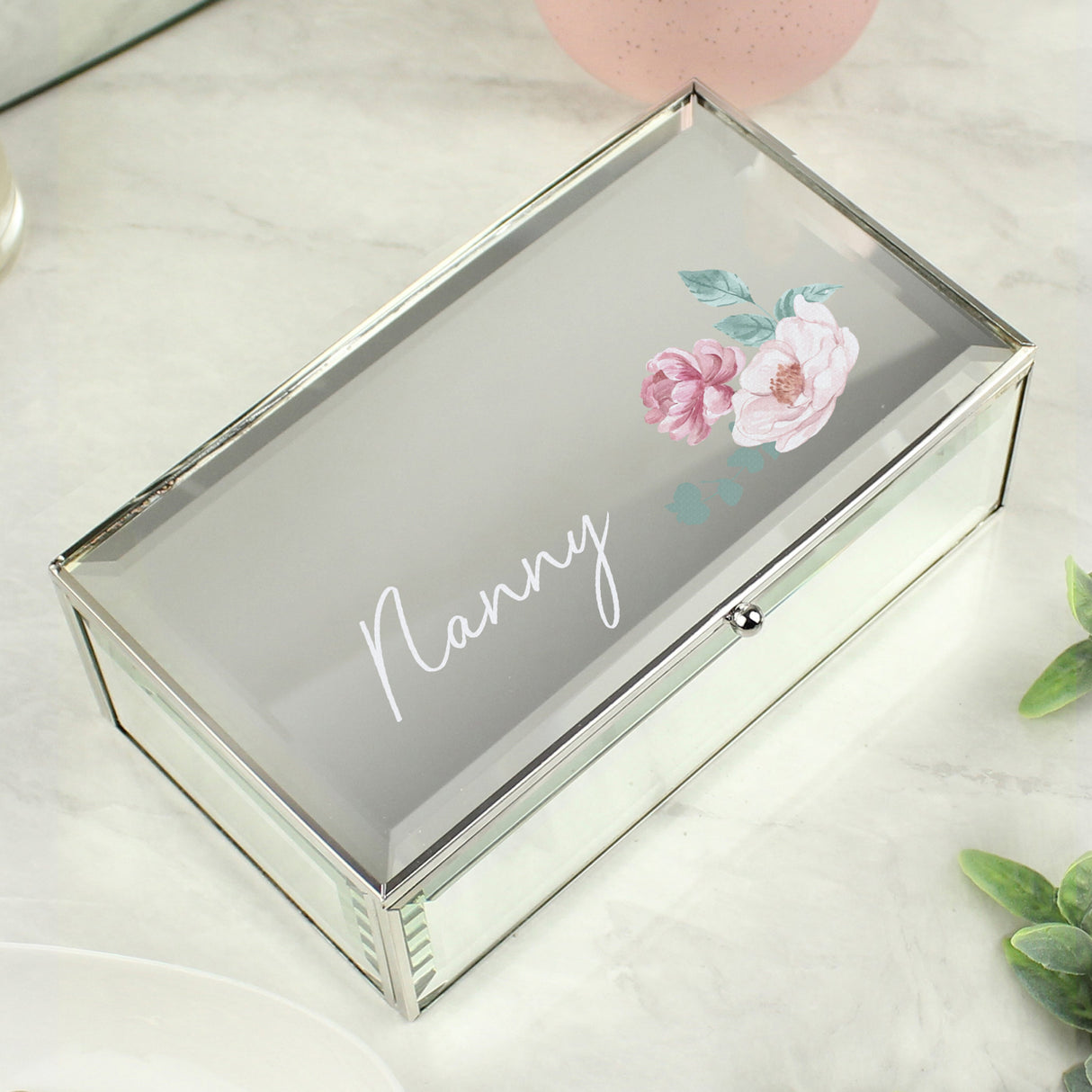 Personalised Floral Mirrored Jewellery Box - Shop Jewellery Boxes At Gift Moments - 4
