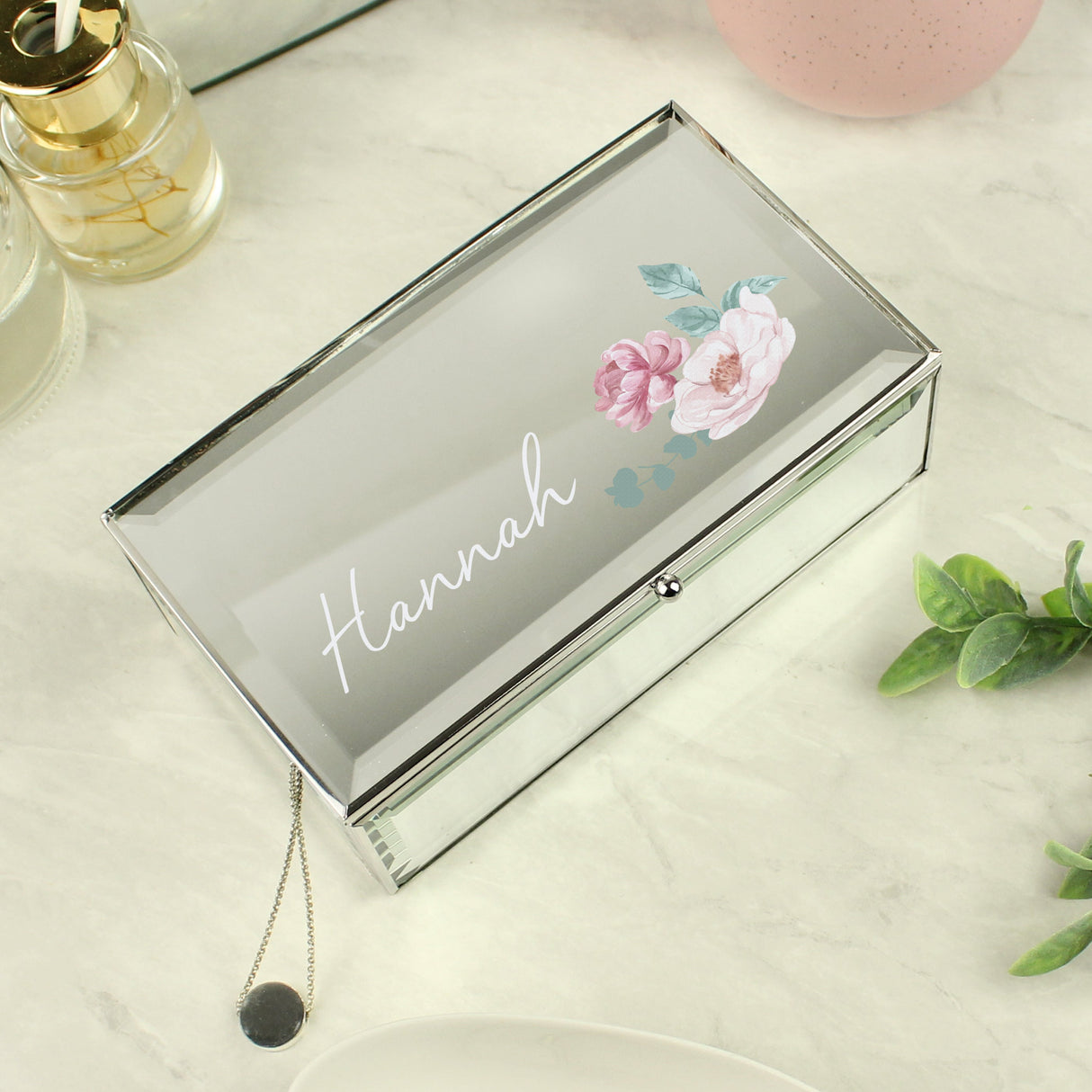 Personalised Floral Mirrored Jewellery Box - Shop Jewellery Boxes At Gift Moments - 1
