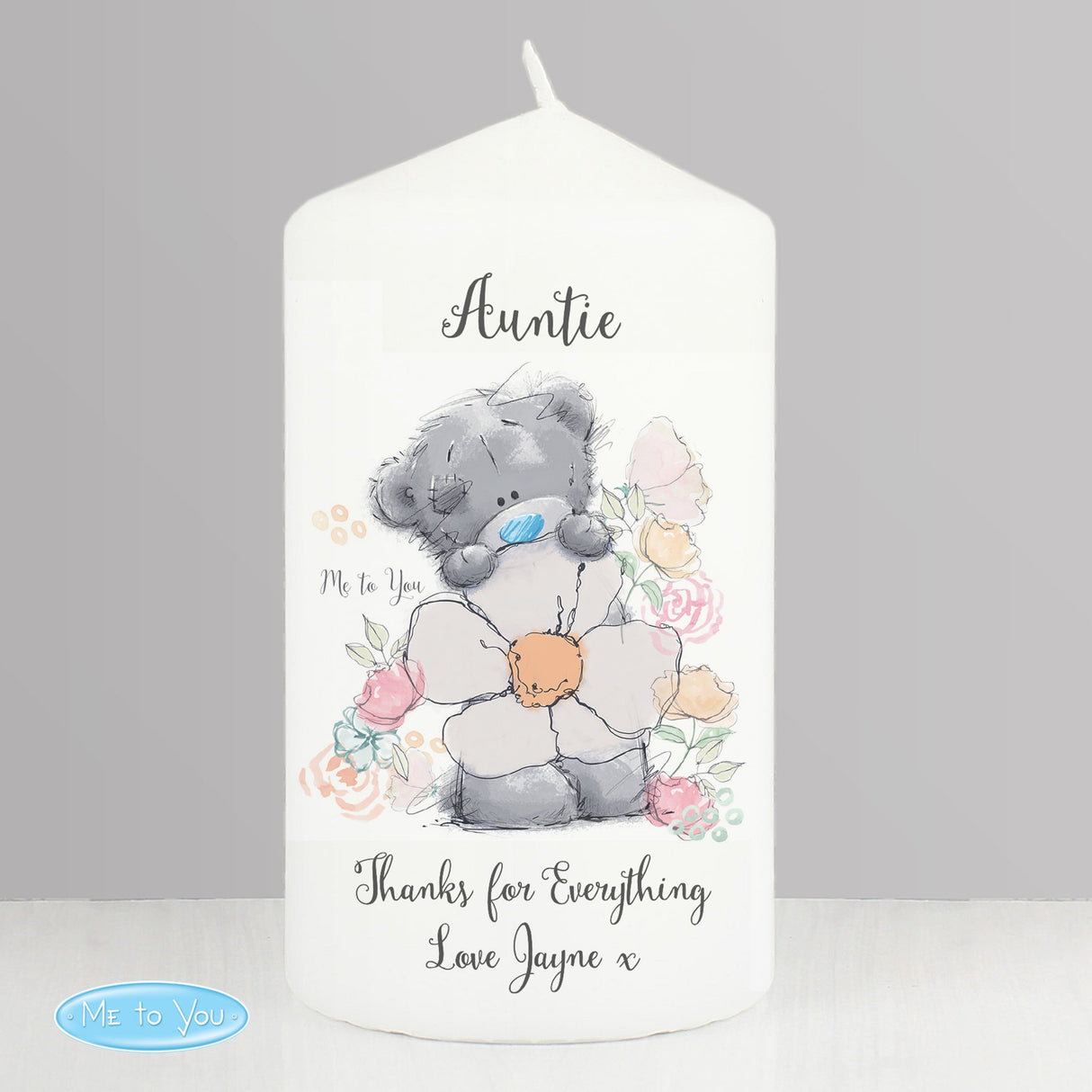 Personalised Me to You Floral Pillar Candle - Shop Candles At Gift Moments - 4