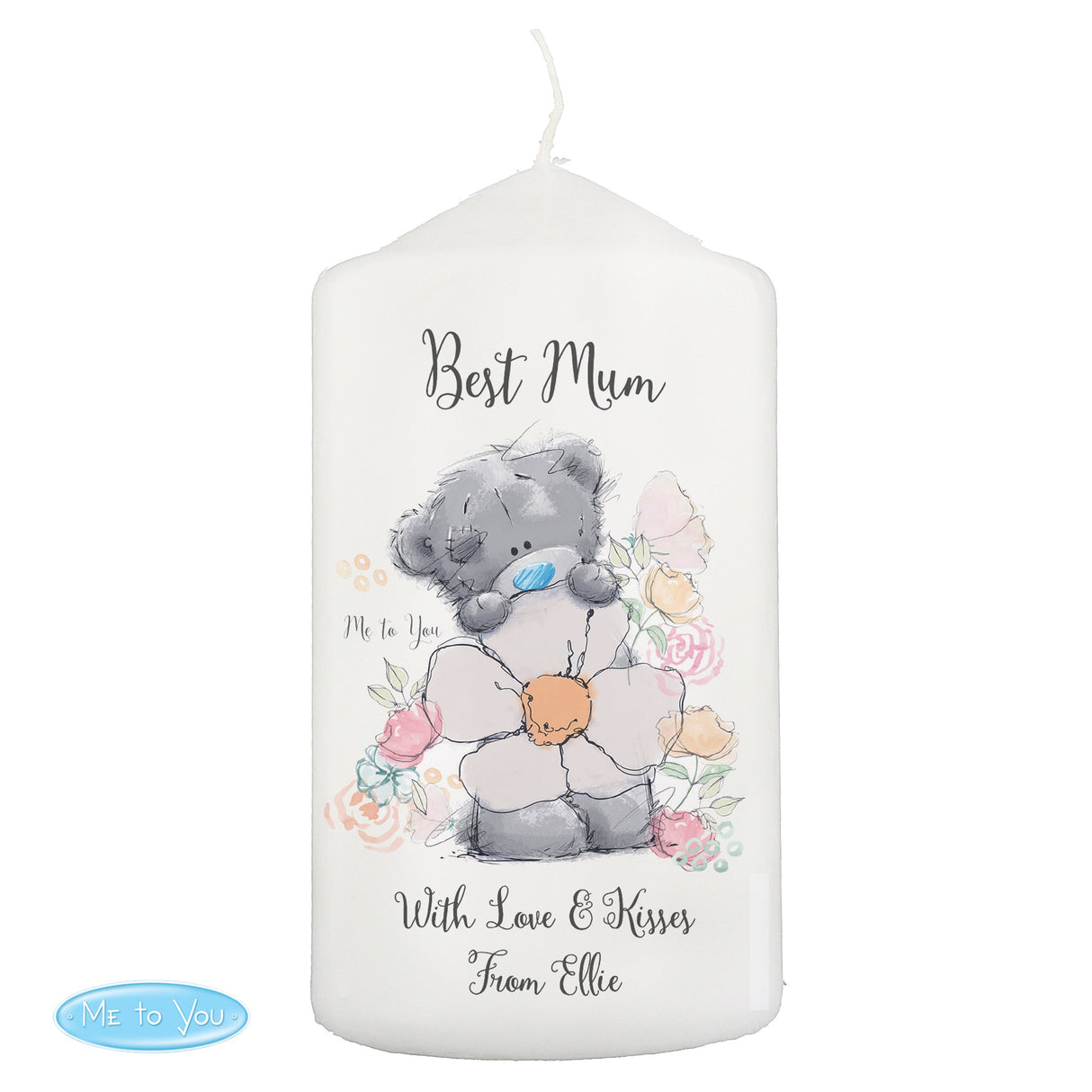 Personalised Me to You Floral Pillar Candle - Shop Candles At Gift Moments - 2