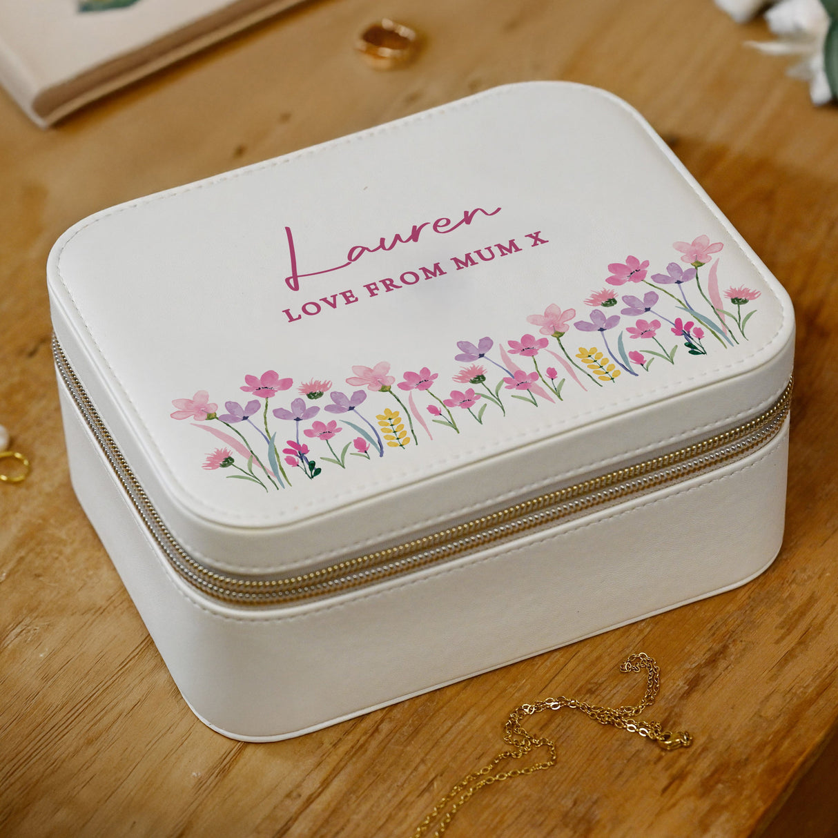 Personalised Floral Travel Jewellery Box: 3 - Jewellery Boxes By Gift Moments