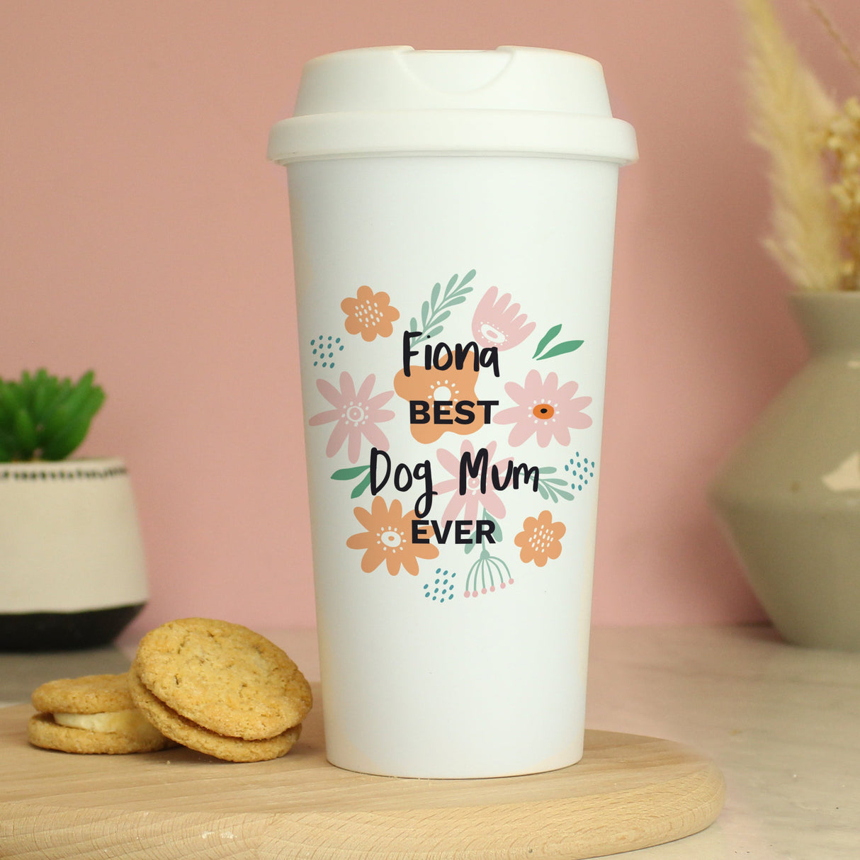 Personalised Floral Travel Mug: 6 - Travel Mugs By Gift Moments