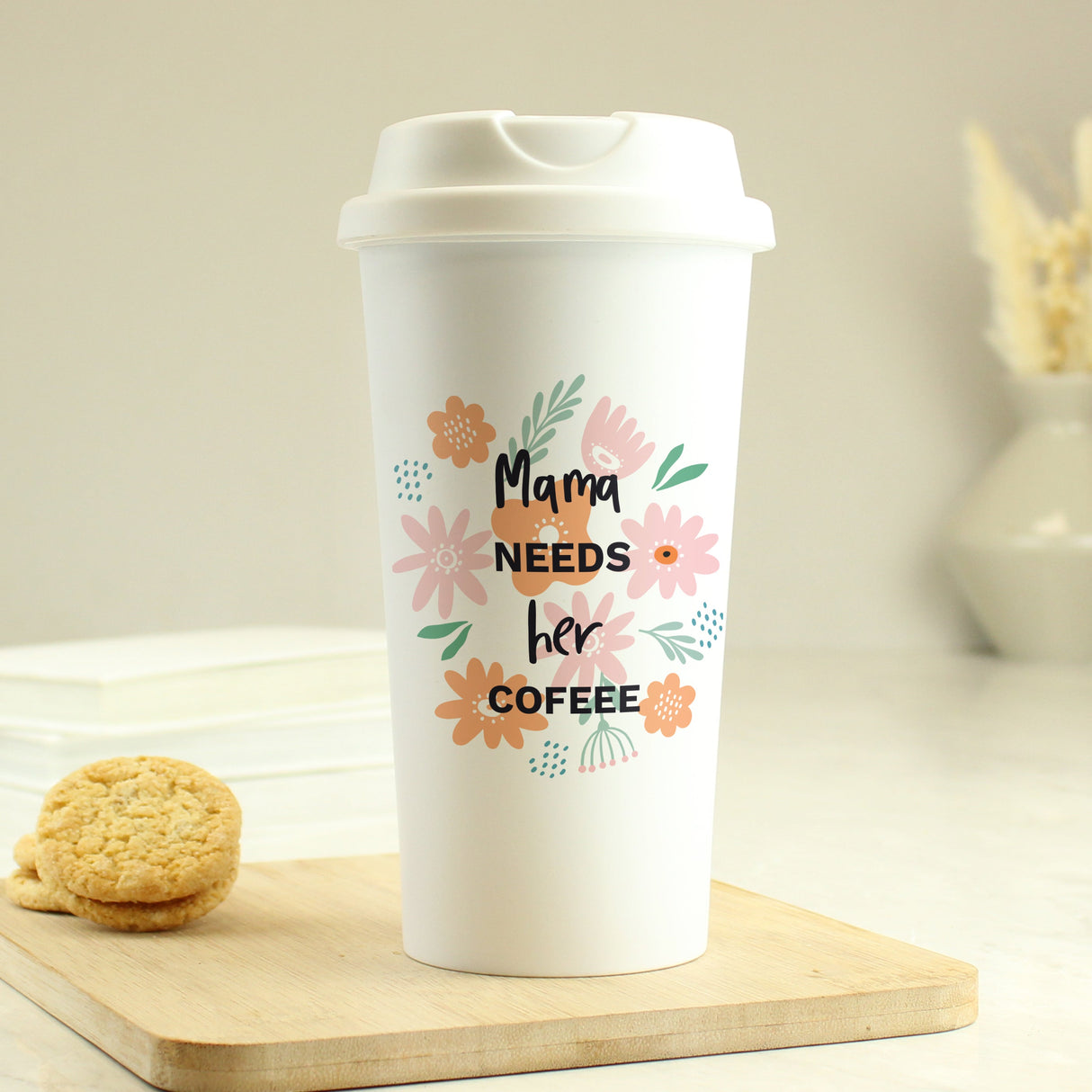 Personalised Floral Travel Mug: 8 - Travel Mugs By Gift Moments