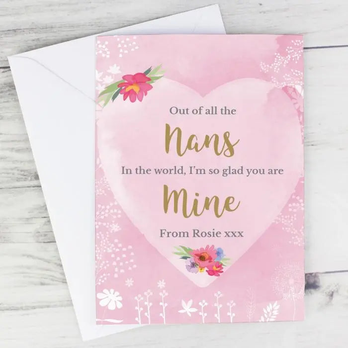 Personalised Floral Watercolour Card: 1 - Greeting Cards By Gift Moments