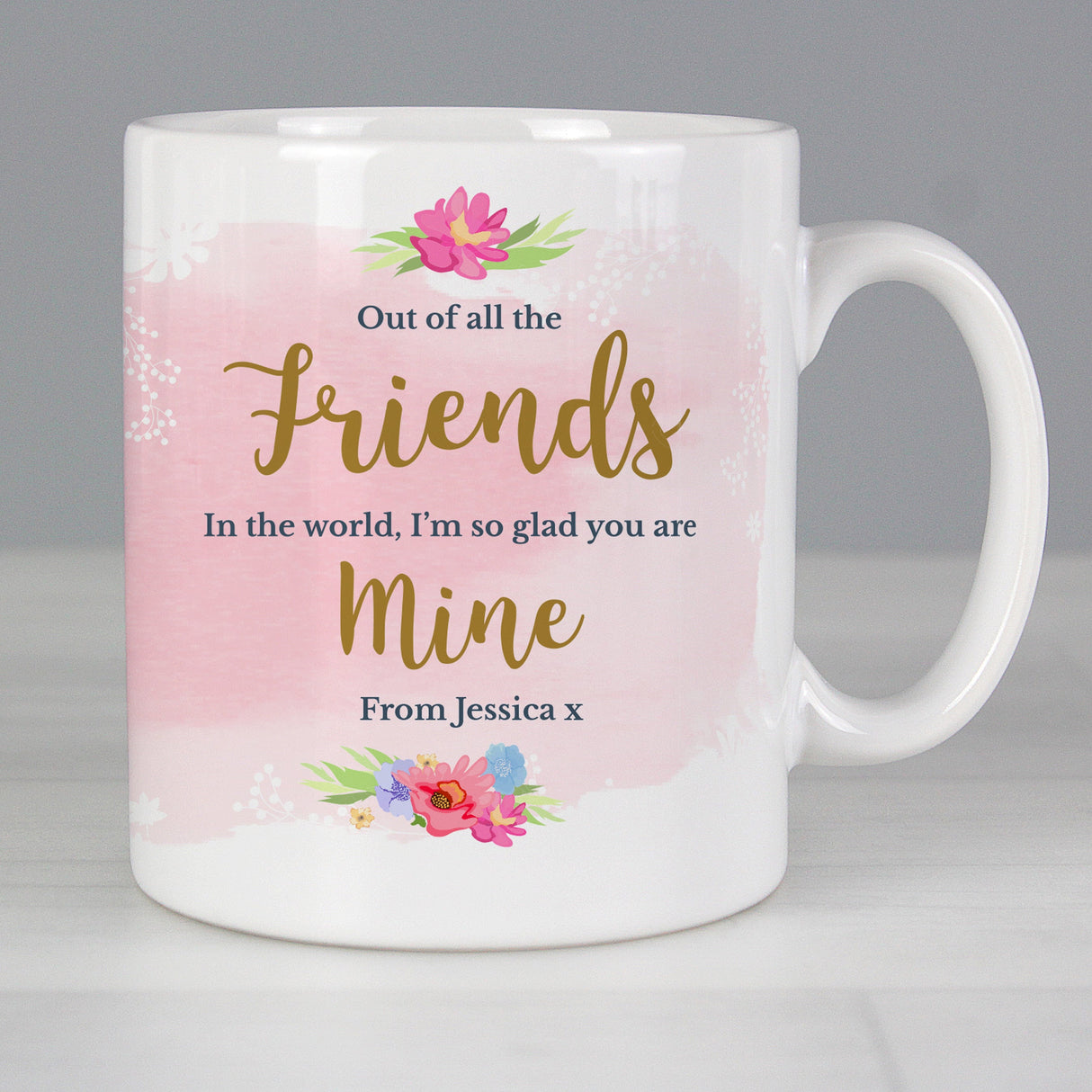 Personalised Floral Watercolour Mug: 8 - Mugs By Gift Moments
