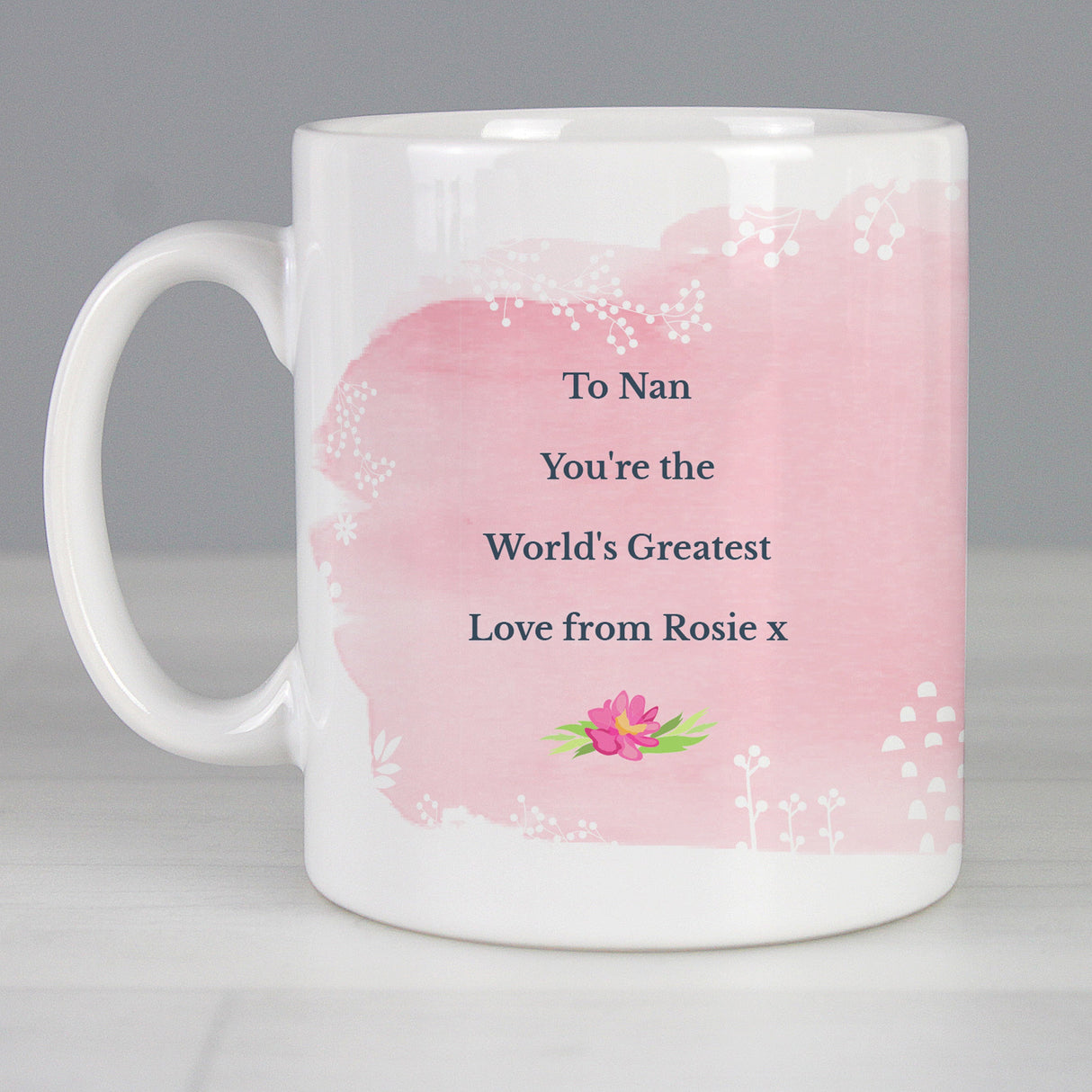 Personalised Floral Watercolour Mug: 6 - Mugs By Gift Moments