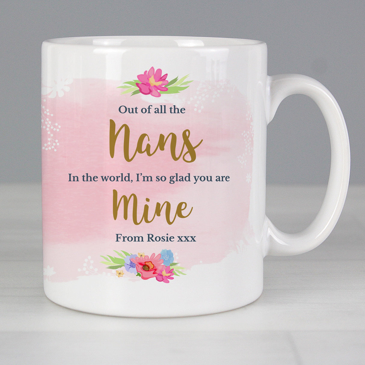 Personalised Floral Watercolour Mug: 5 - Mugs By Gift Moments