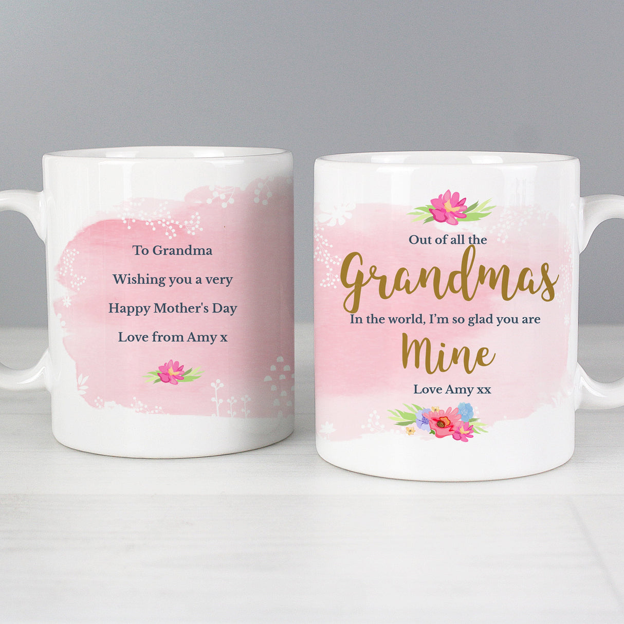 Personalised Floral Watercolour Mug: 7 - Mugs By Gift Moments