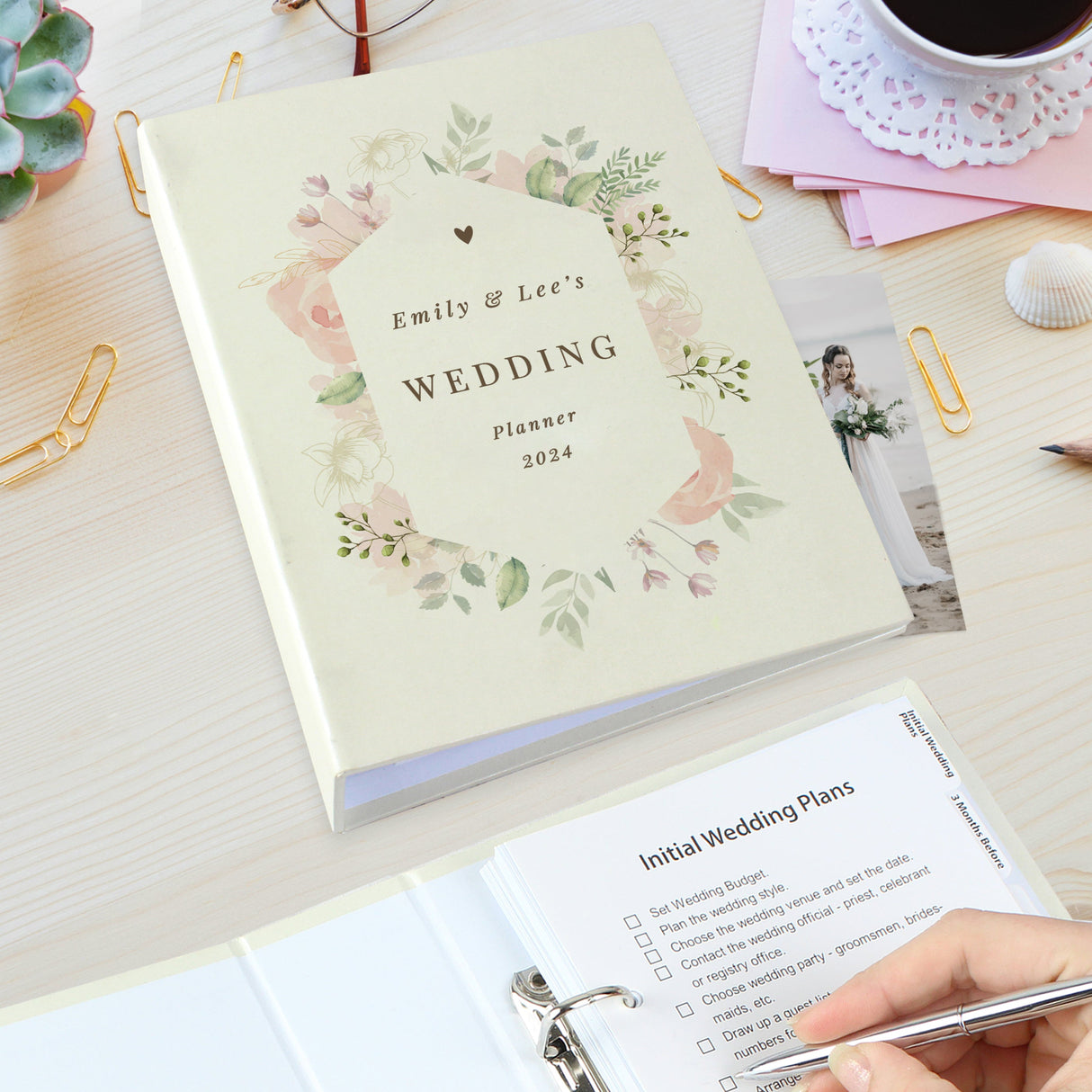 Personalised Floral Watercolour Wedding Planner - Shop Calendars & Planners At Gift Moments - 2