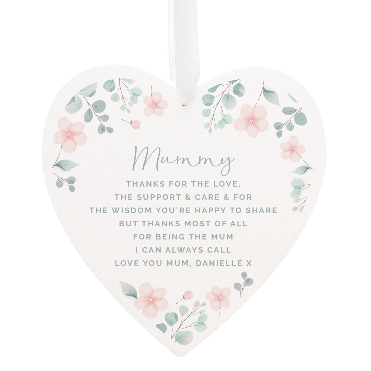 Personalised Floral Wooden Heart Decoration - Shop Decorations At Gift Moments - 5