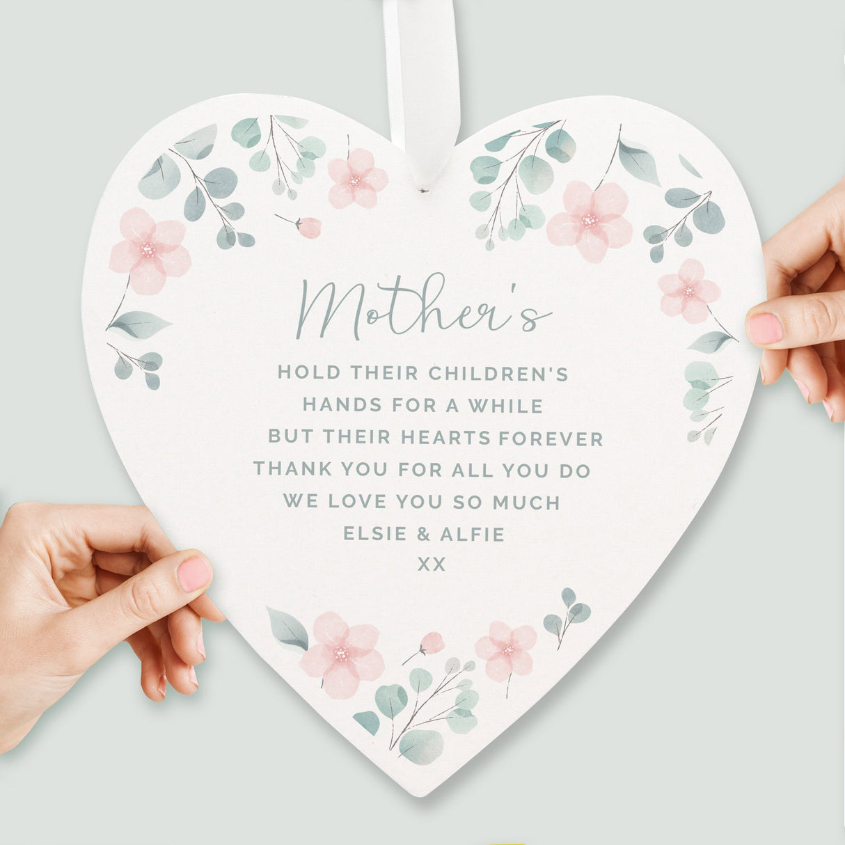 Personalised Floral Wooden Heart Decoration - Shop Decorations At Gift Moments - 4
