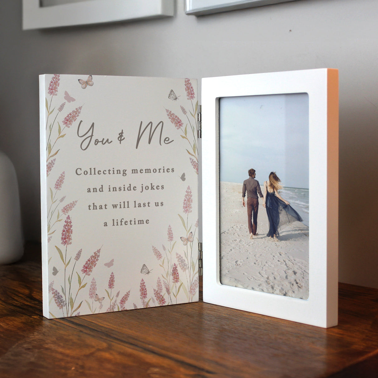 Personalised Floral Wooden Hinged 6x4 Photo Frame: 3 - Photo Frames By Gift Moments