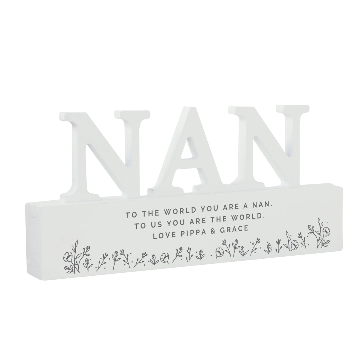 Personalised Floral Wooden Nan Ornament: 5 - Ornaments By Gift Moments