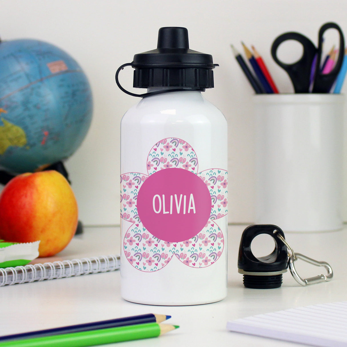 Personalised Flower Drinks Bottle: 1 - Kids Bottles By Gift Moments