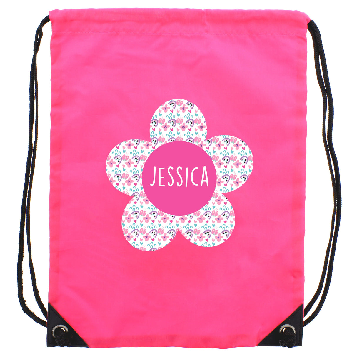 Personalised Flower Pink Kit Bag - Shop Kids Bags At Gift Moments - 5