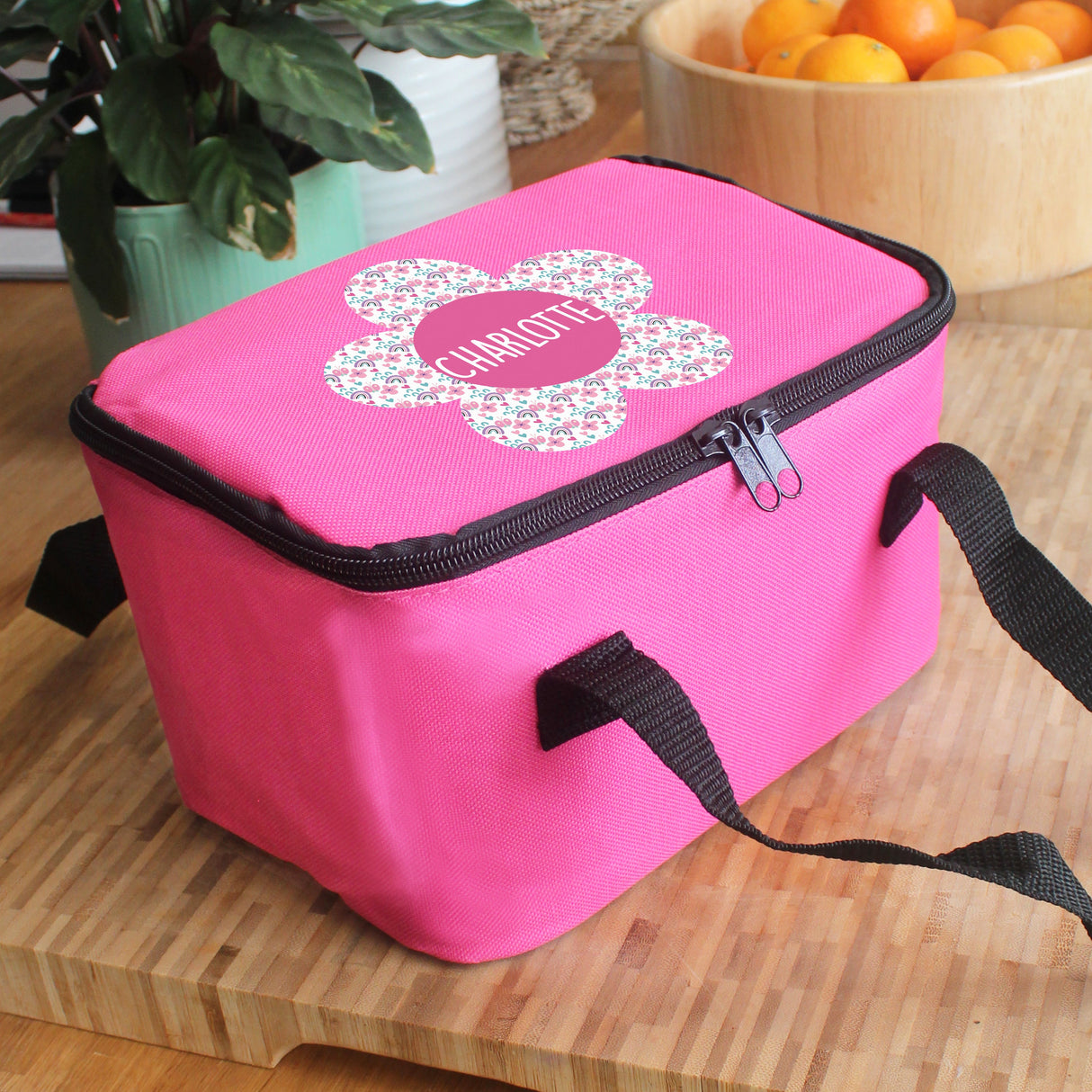 Personalised Flower Pink Lunch Bag: 4 - Lunch Boxes & Bags By Gift Moments