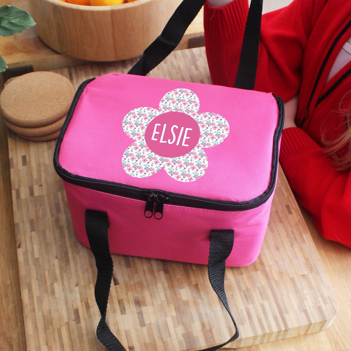 Personalised Flower Pink Lunch Bag: 2 - Lunch Boxes & Bags By Gift Moments