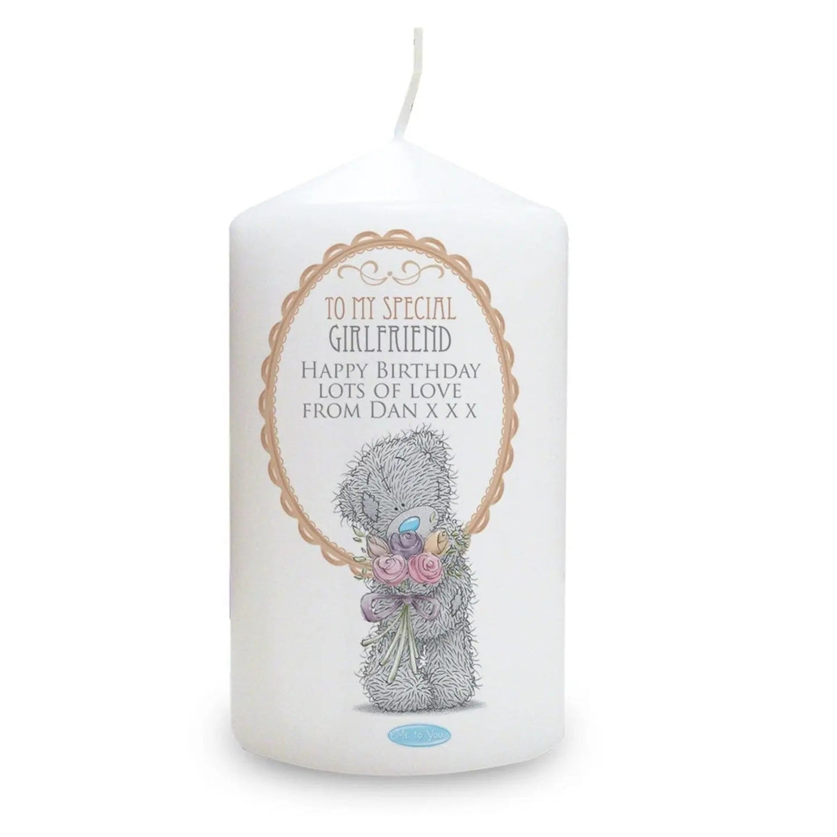 Personalised Me to You Flowers Pillar Candle For Her: 2 - Candles