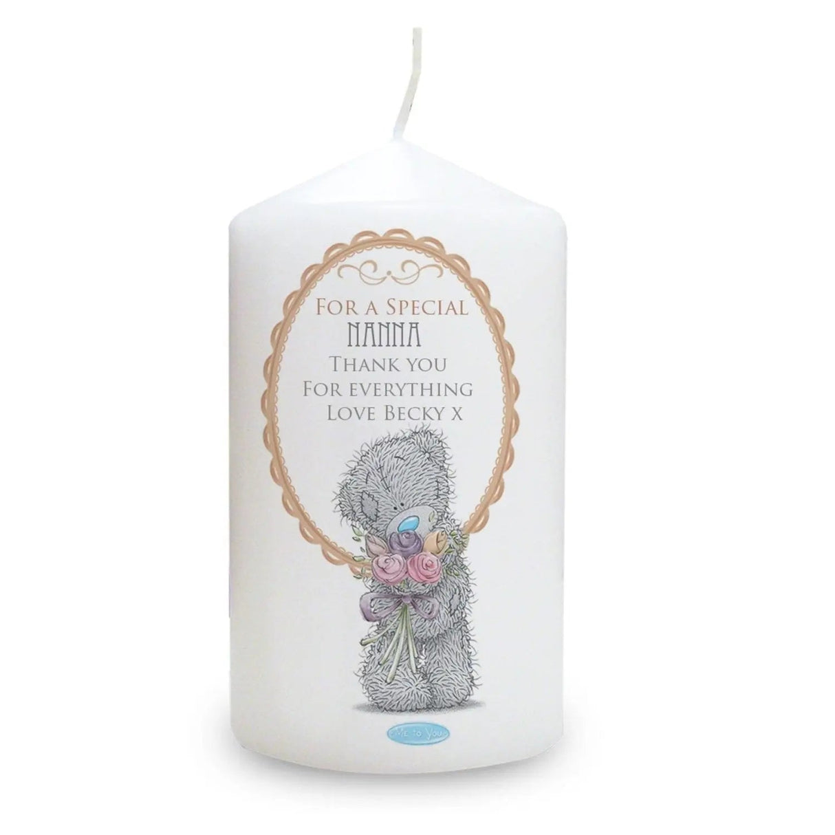 Personalised Me to You Flowers Pillar Candle For Her: 3 - Candles