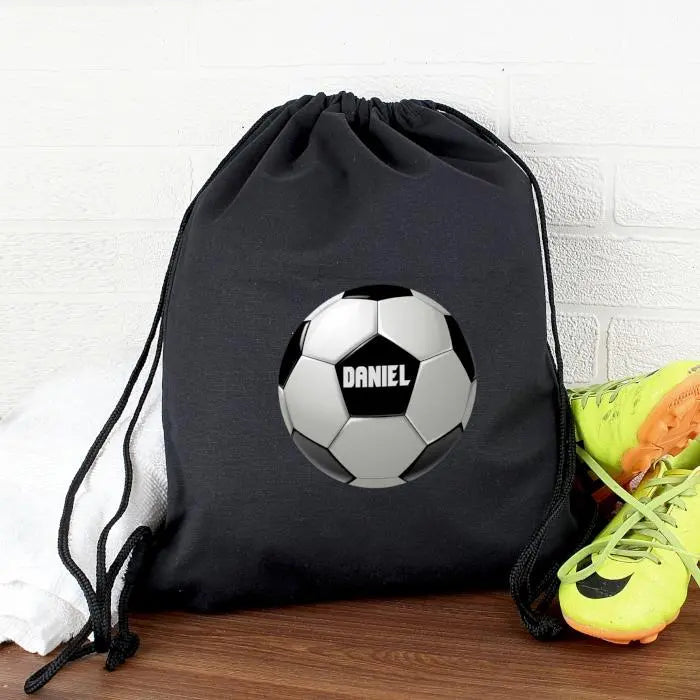 Personalised Football Black Kit Bag - Shop Kids Bags At Gift Moments - 1