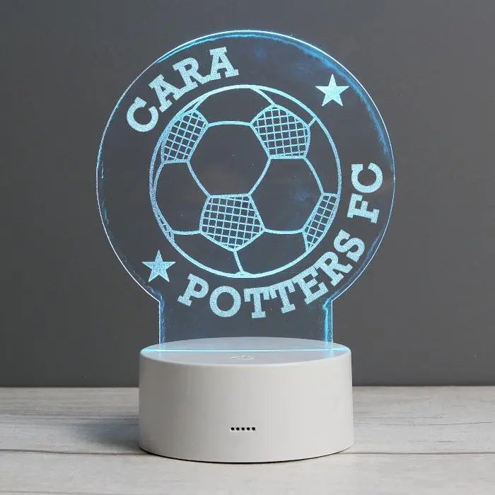 Personalised Football LED Colour Changing Desk Night Light: 5 - LED Lighting By Gift Moments