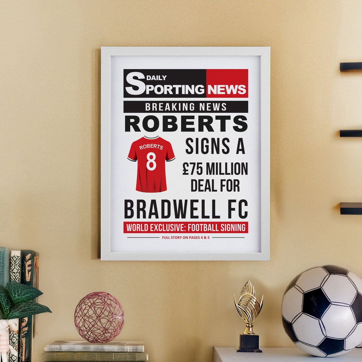 Personalised Football News Framed Prints: 7 - Framed Prints By Gift Moments