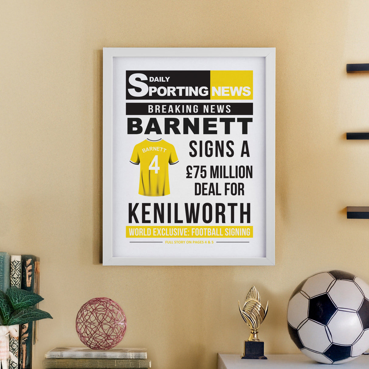 Personalised Football News Framed Prints: 10 - Framed Prints By Gift Moments