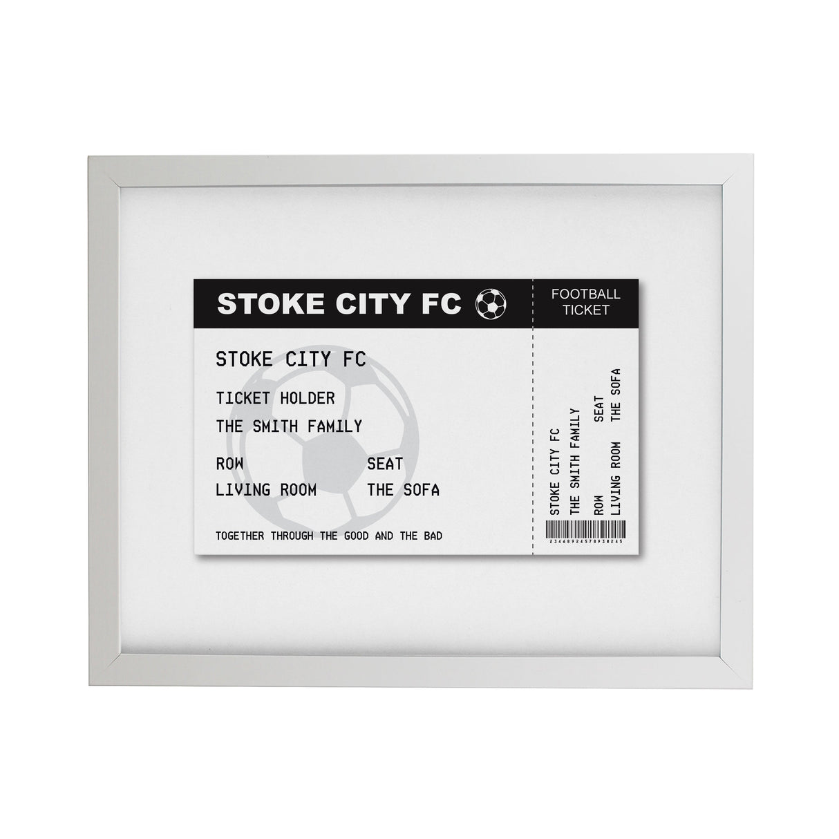 Personalised Football Ticket Framed Prints: 9 - Framed Prints By Gift Moments