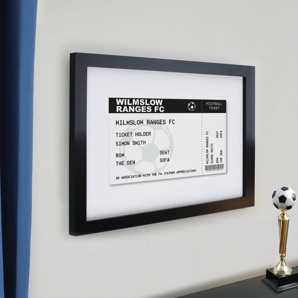 Personalised Football Ticket Framed Prints: 5 - Framed Prints By Gift Moments