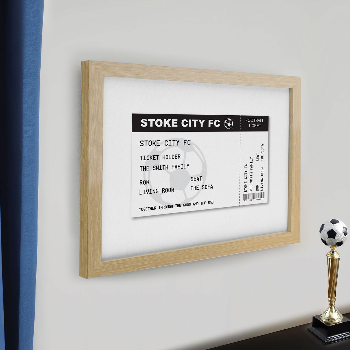 Personalised Football Ticket Framed Prints: 4 - Framed Prints By Gift Moments
