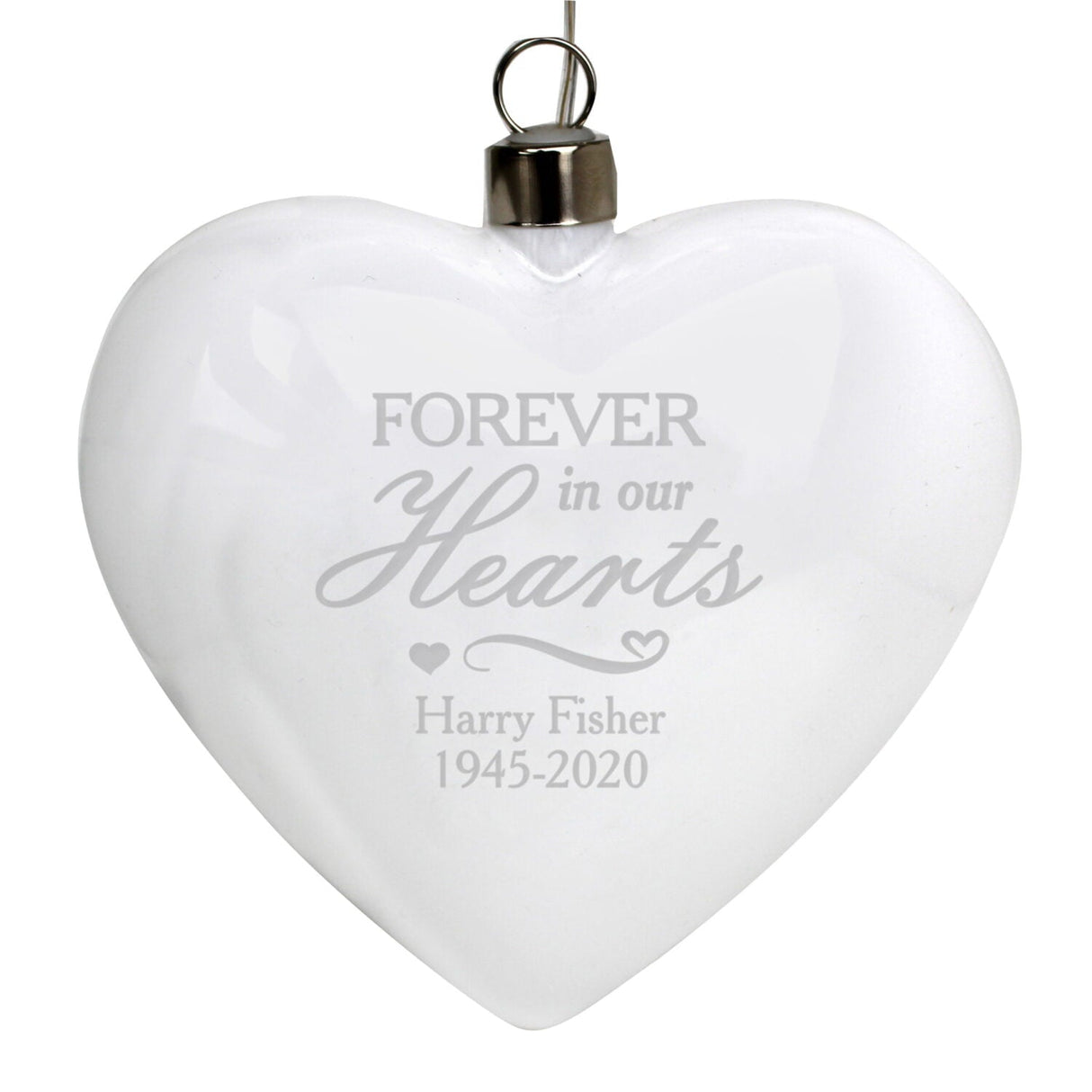 Personalised Forever In Our Hearts LED Hanging Glass Heart: 3 - LED Lighting By Gift Moments