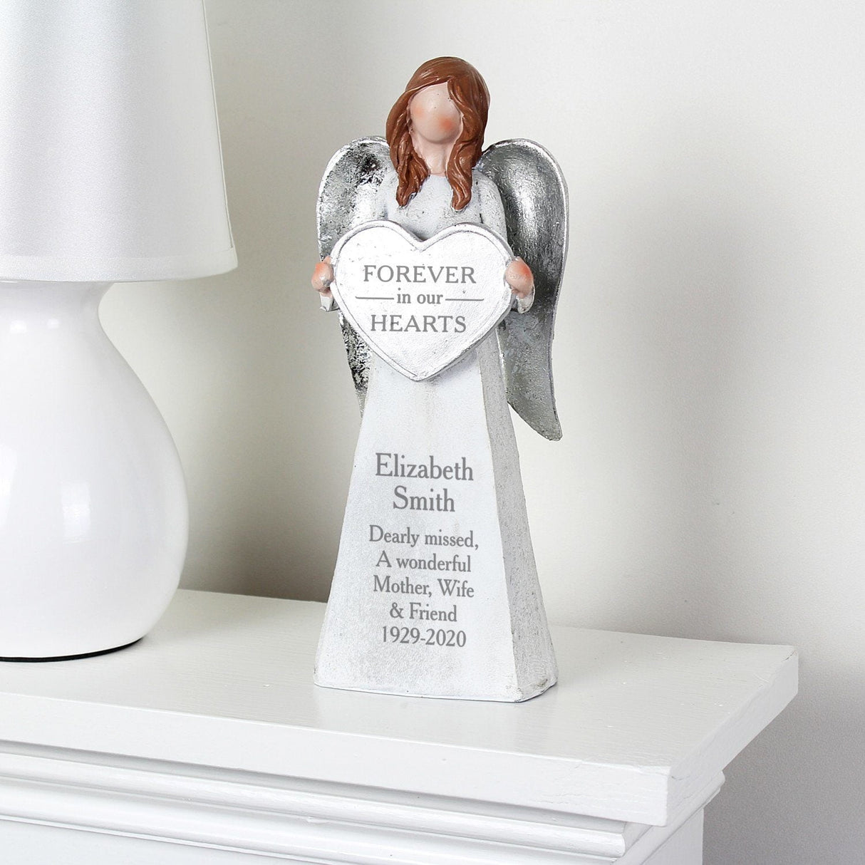 Personalised Forever In Our Hearts Memorial Angel Ornament: 3 - Memorials By Gift Moments