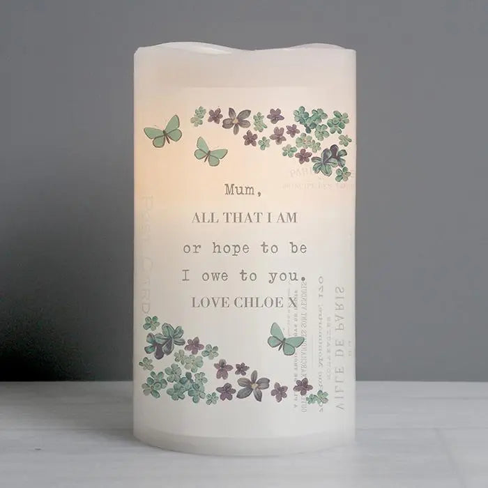Personalised Forget Me Not LED Candle - Shop LED Lighting At Gift Moments - 1