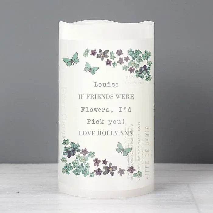 Personalised Forget Me Not LED Candle - Shop LED Lighting At Gift Moments - 2