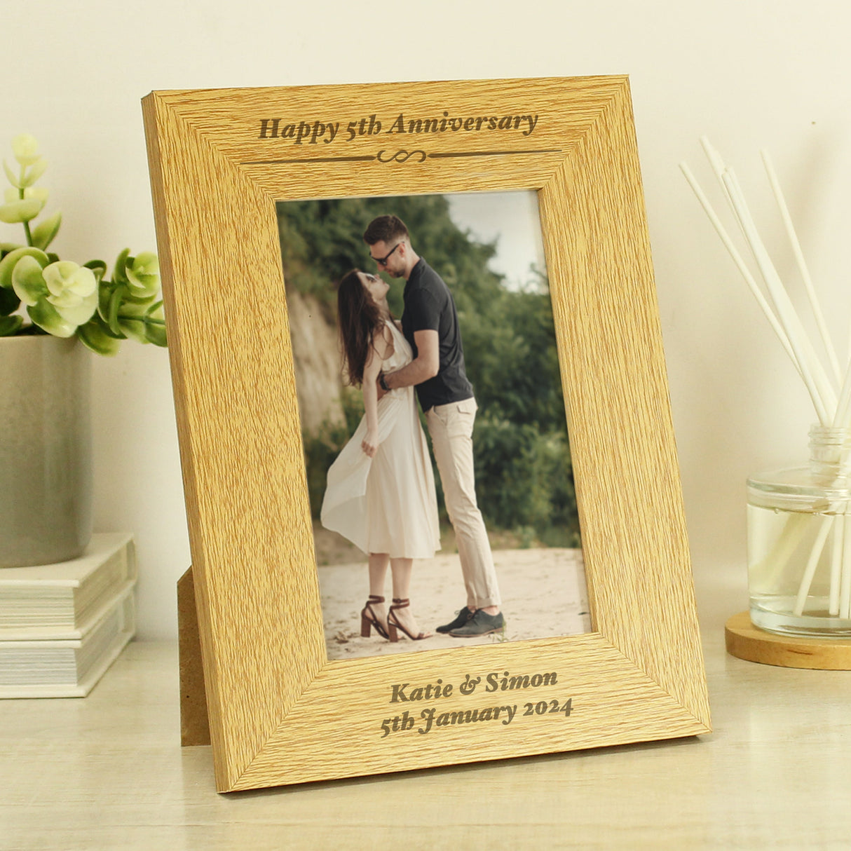 Personalised Formal 6x4 Oak Finish Photo Frame: 3 - Photo Frames By Gift Moments