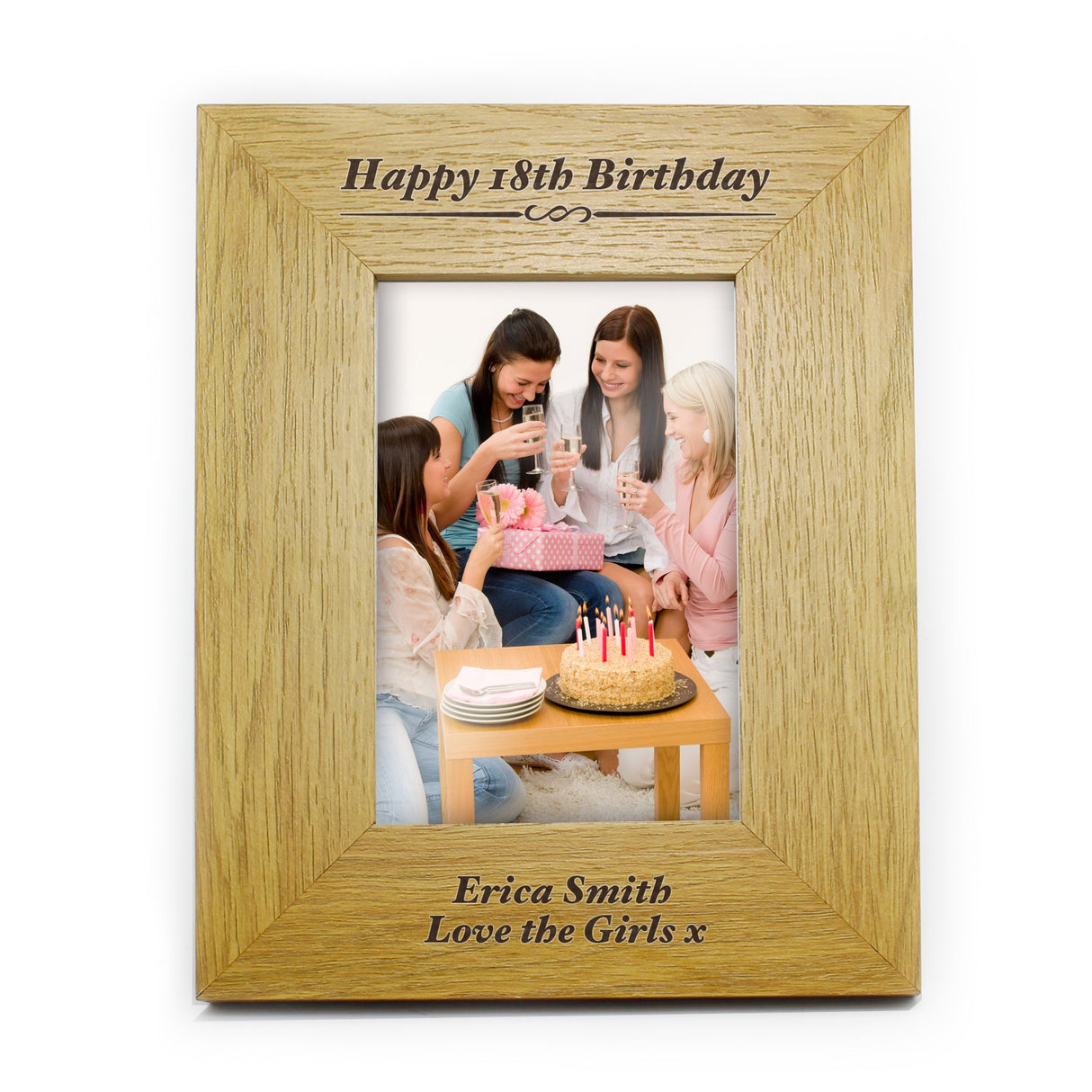 Personalised Formal 6x4 Oak Finish Photo Frame: 6 - Photo Frames By Gift Moments