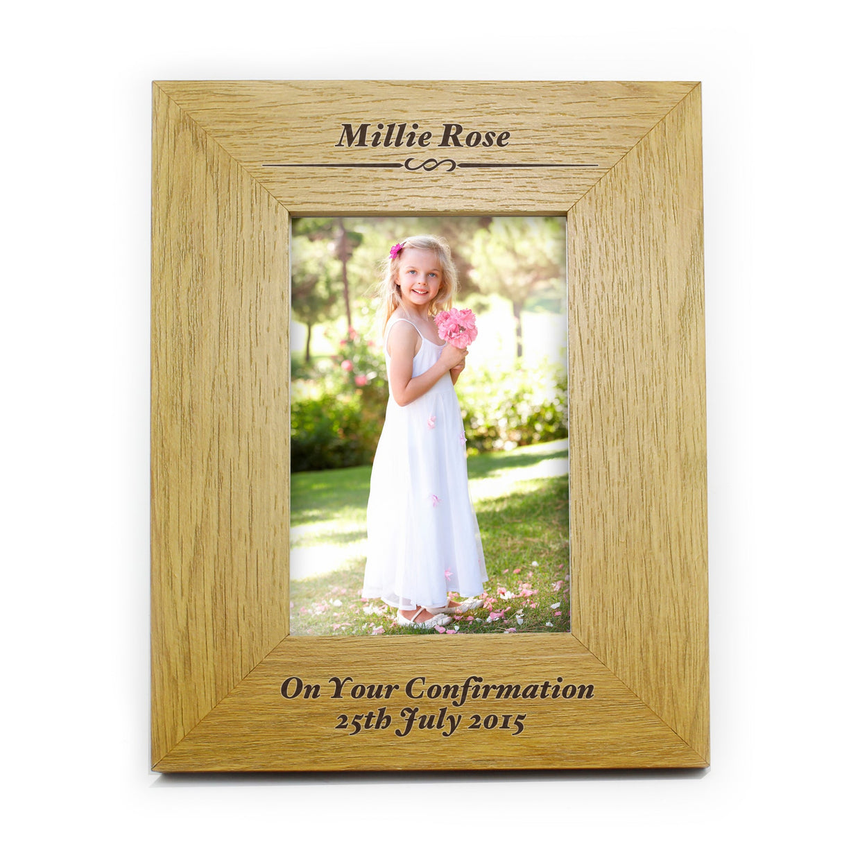 Personalised Formal 6x4 Oak Finish Photo Frame: 4 - Photo Frames By Gift Moments