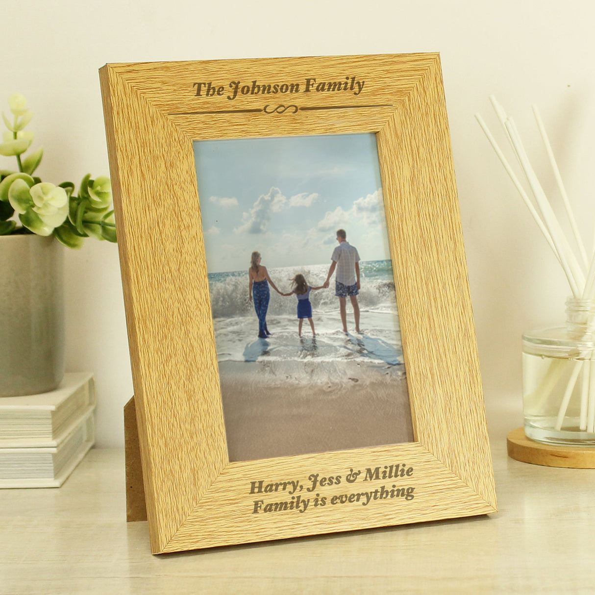 Personalised Formal 6x4 Oak Finish Photo Frame: 1 - Photo Frames By Gift Moments