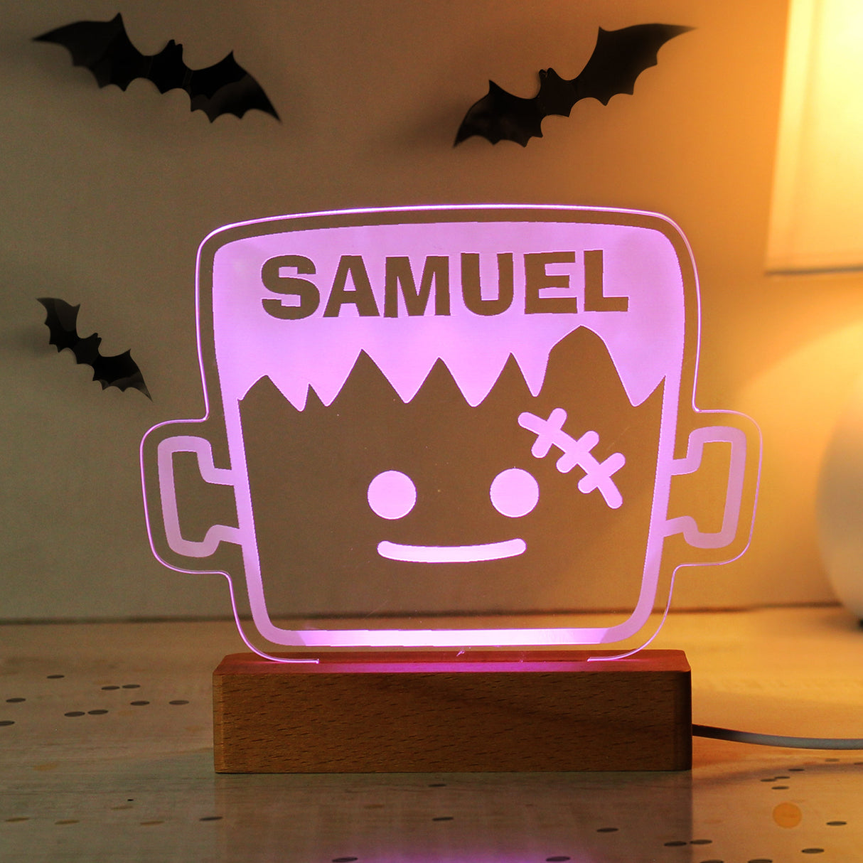 Personalised Frankenstein Wooden LED Light: 5 - LED Lighting By Gift Moments
