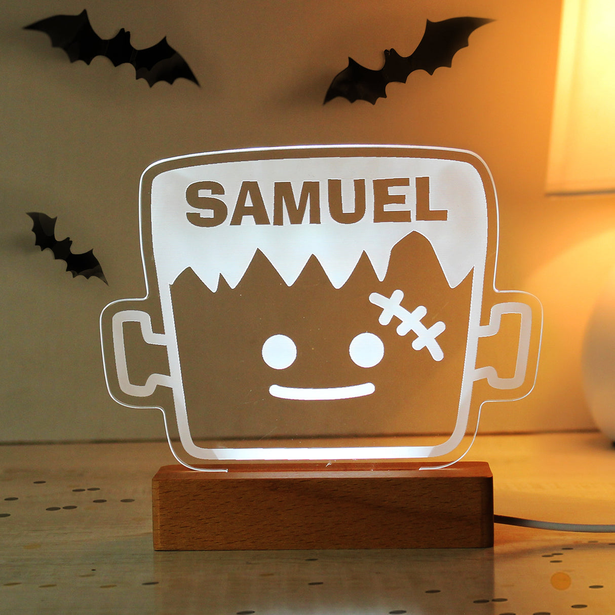 Personalised Frankenstein Wooden LED Light: 1 - LED Lighting By Gift Moments