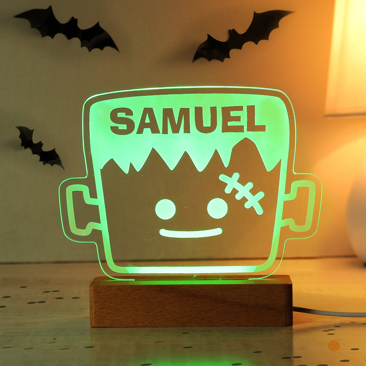 Personalised Frankenstein Wooden LED Light: 7 - LED Lighting By Gift Moments