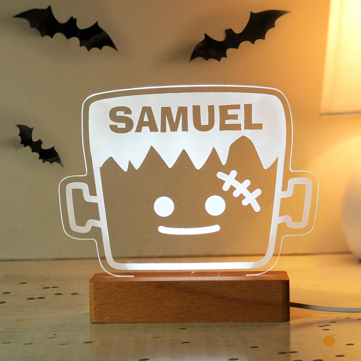 Personalised Frankenstein Wooden LED Light: 9 - LED Lighting By Gift Moments